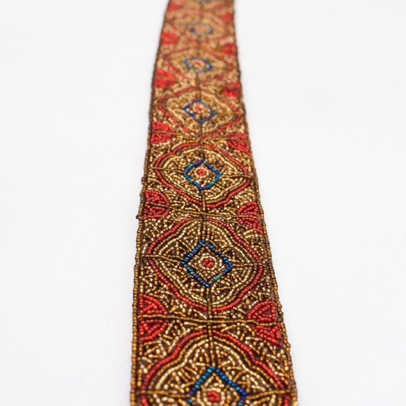 Vintage Beaded Belt by Mary McFadden Cowgirl Large - Picture 8 of 11